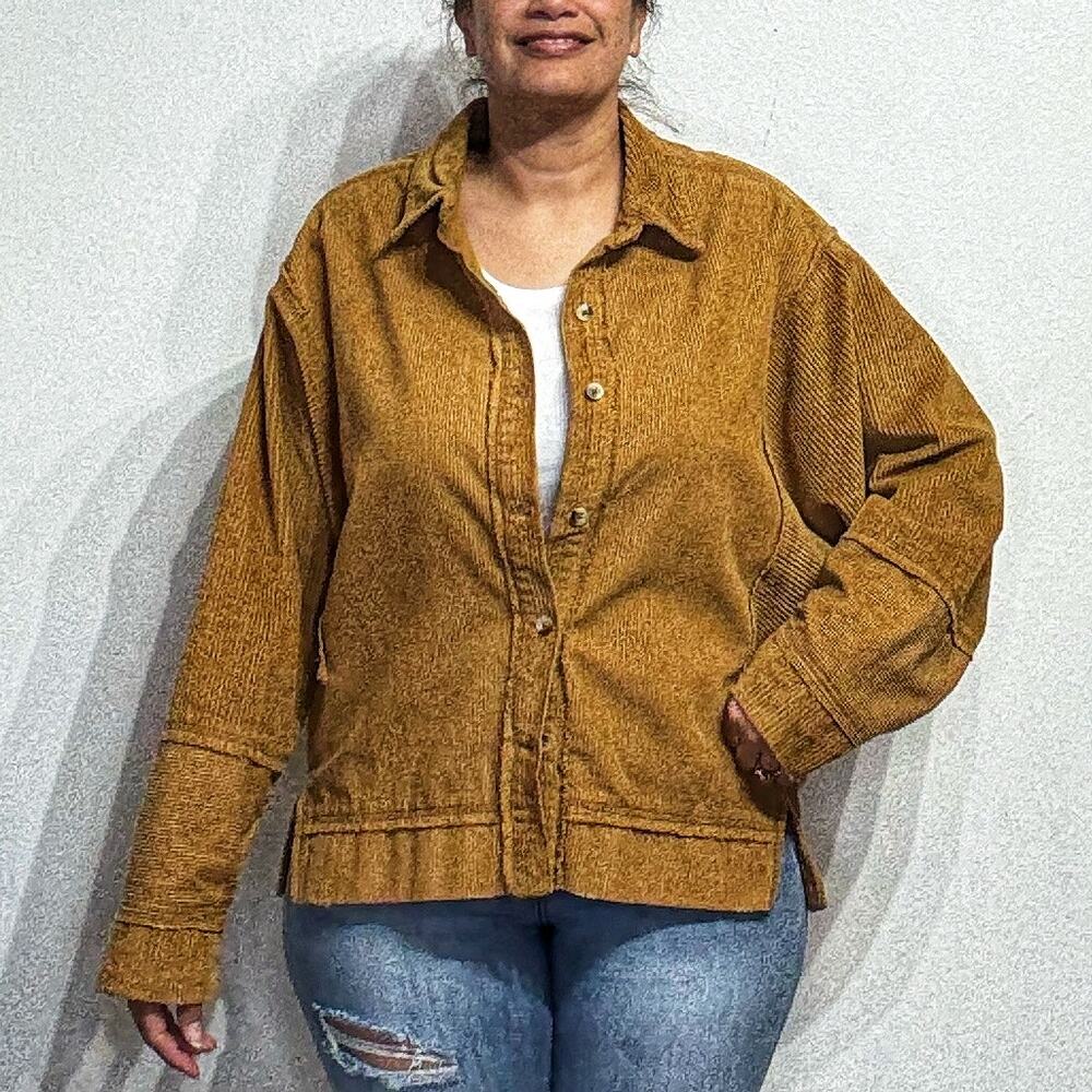Free People Bronze Full Moon Cord Top Sz S